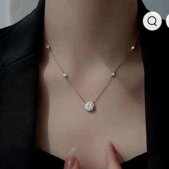 1CT MOISSANITE STERLING SPARKLING NECKLACE! GRA CERTIFIED CERTIFICATE! GORGEOUS! - Picture 13 of 13